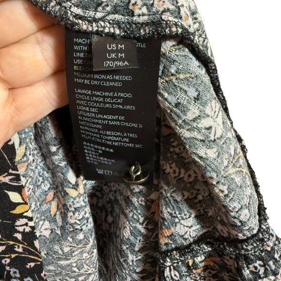 Maeve by anthropogie Floral Tunic Dress Womens Size Medium Lightweight V-Neck 3/ - Picture 10 of 10